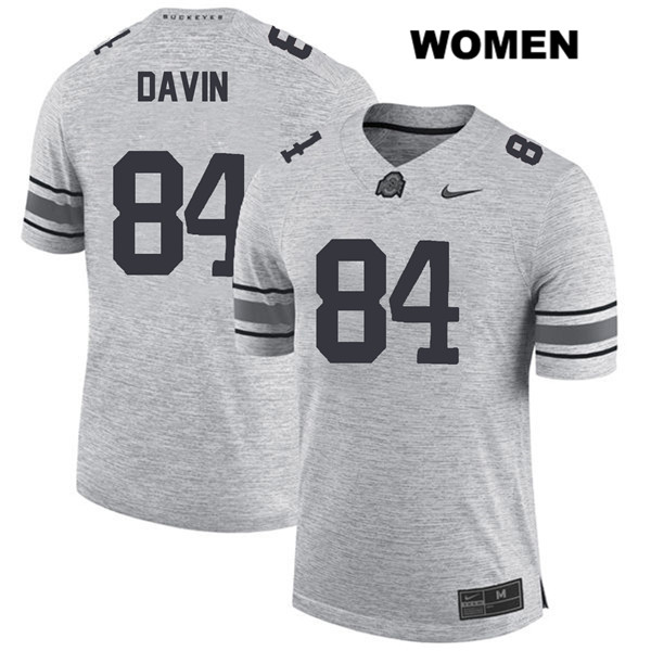 Ohio State Buckeyes Women's Brock Davin #84 Gray Authentic Nike College NCAA Stitched Football Jersey CB19N31TF